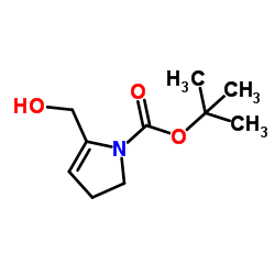 2-Methyl-2-propanyl 5-(hydroxymethyl)-2,3-dihydro-1H-pyrrole-1-carboxylate结构式