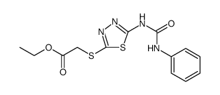 Acetic acid, 2-[[5-[[(phenylamino)carbonyl]amino]-1,3,4-thiadiazol-2-yl]thio]-, ethyl ester Structure