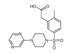 2-[2-methyl-5-(4-pyrazin-2-ylpiperazin-1-yl)sulfonylphenyl]acetic acid Structure
