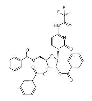 4-N-trifluoroacetyl-2',3',5'-tri-O-benzoylcytidine结构式