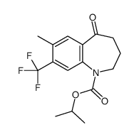 7-甲基-5-氧代-8-(三氟甲基)-2,3,4,5-四氢-1H-苯并[b]氮杂卓-1-羧酸异丙酯结构式