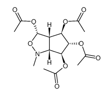 1H-Cyclopentcisoxazole-3,4,5,6-tetrol, hexahydro-1-methyl-, tetraacetate (ester), 3S-(3.alpha.,3a.beta.,4.beta.,5.alpha.,6.beta.,6a.beta.)- structure