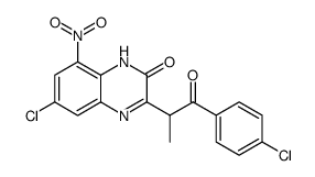 2(1H)-Quinoxalinone, 6-chloro-3-[2-(4-chlorophenyl)-1-methyl-2-oxoethyl]-8-nitro结构式