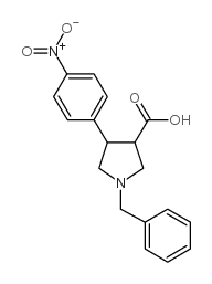 1-benzyl-4-(4-nitro-phenyl)-pyrrolidine-3-carboxylic acid structure