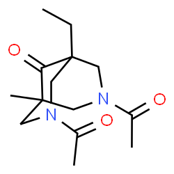 3,7-Diacetyl-1-ethyl-5-methyl-3,7-diazabicyclo[3.3.1]nonan-9-one结构式