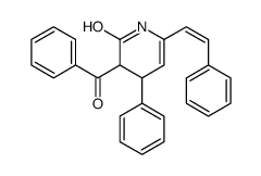 3-benzoyl-4-phenyl-6-(2-phenylethenyl)-3,4-dihydro-1H-pyridin-2-one结构式