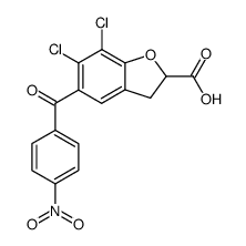 6,7-Dichloro-2,3-dihydro-5-(p-nitrobenzoyl)-benzofuran-2-carboxylic acid Structure