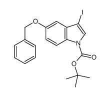 2-Methyl-2-propanyl 5-(benzyloxy)-3-iodo-1H-indole-1-carboxylate Structure