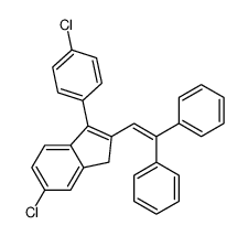 6-chloro-3-(4-chlorophenyl)-2-(2,2-diphenylethenyl)-1H-indene结构式