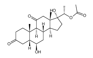 20α-acetoxy-6β,17-dihydroxy-5β-pregnane-3,11-dione Structure