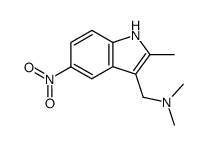N,N-dimethyl-1-(2-methyl-5-nitro-1H-indol-3-yl)methanamine结构式