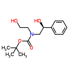 2-Methyl-2-propanyl (2-hydroxyethyl)[(2S)-2-hydroxy-2-phenylethyl]carbamate结构式