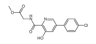 {[5-(4-Chlorophenyl)-3-hydroxy-pyridine-2-carbonyl]-amino}-acetic acid methyl ester结构式