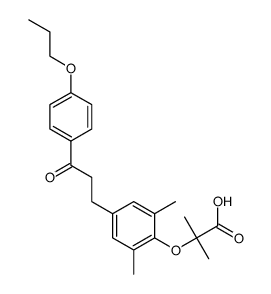 2-[2,6-dimethyl-4-[3-[4-(propyloxy)phenyl]-3-oxo-propyl]phenoxy]-2-methyl-propanoic acid Structure