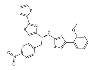 4-(2-methoxyphenyl)-N-{(S)-2-(4-nitrophenyl)-1-[2-(thiophen-2-yl)thiazol-4-yl]ethyl}thiazol-2-amine Structure