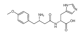 (3S)-3 amino-4-(4-methoxyphenyl)butanoyl-D-histidine Structure