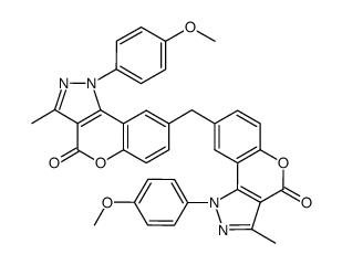 1-(4-methoxyphenyl)-8-{[1-(4-methoxyphenyl)-3-methyl-4-oxo-1,4-dihydrochromeno[4,3-c]pyrazol-8-yl]methyl}-3-methyl-1,4-dihydrochromeno[4,3-c]pyrazol-4-one Structure