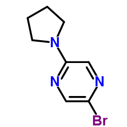 2-溴-5-(吡咯烷-1-基)吡嗪结构式