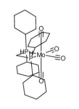 [Mo(CO)4(bis(dicyclohexylphosphino)methane)]结构式