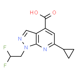 6-Cyclopropyl-1-(2,2-difluoroethyl)pyrazolo[3,4-b]pyridine-4-carboxylic acid结构式