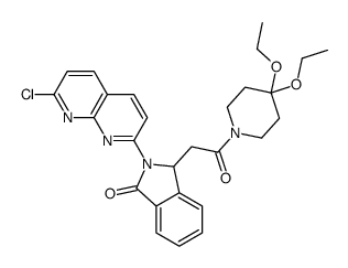 2-(7-chloro-1,8-naphthyridin-2-yl)-3-[2-(4,4-diethoxypiperidin-1-yl)-2-oxoethyl]-3H-isoindol-1-one Structure