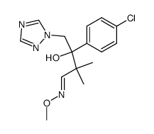 (+/-)-3-(4-Chlorphenyl)-2,2-dimethyl-3-hydroxy-4-(1,2,4-triazol-1-yl)butanal-oxim-O-methylether结构式