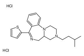 Pyrazino(1,2-a)(1,4)benzodiazepine, 1,2,3,4,4a,5-hexahydro-3-(3-methyl butyl)-7-(2-thienyl)-, dihydrochloride Structure