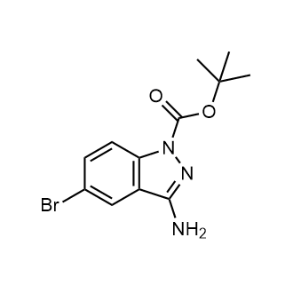 3-氨基-5-溴-1H-吲唑-1-羧酸叔丁酯结构式