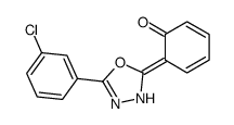 6-[5-(3-chlorophenyl)-3H-1,3,4-oxadiazol-2-ylidene]cyclohexa-2,4-dien-1-one结构式