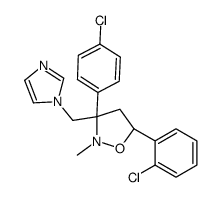 (3S,5S)-5-(2-chlorophenyl)-3-(4-chlorophenyl)-3-(imidazol-1-ylmethyl)-2-methyl-1,2-oxazolidine结构式