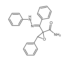 3-phenyl-2-(α-phenylhydrazono-benzyl)-oxiranecarboxylic acid amide结构式