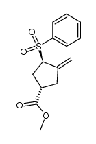 methyl (-)-(1R,3S)-1-benzenesulfonyl-5-methylenecyclopentane-3-carboxylate Structure