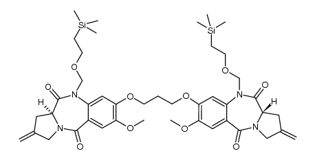 1,1'-[[(propane-1,3-diyl)dioxy]bis[(11aS)-7-methoxy-2-methylidene-10-((2-(trimethylsilyl)ethoxy)methyl)-1,2,3,10,11,11a-hexahydro-5H-pyrrolo[2,1c]-[1,4]benzodiazepin-5,11-dione]] Structure