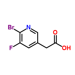 2-(6-溴-5-氟吡啶-3-基)乙酸结构式