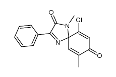 6-chloro-1,9-dimethyl-3-phenyl-1,4-diazaspiro[4.5]deca-3,6,9-triene-2,8-dione Structure