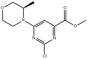 (R)-methyl 2-chloro-6-(3-methylmorpholino)pyrimidine-4-carboxylate结构式