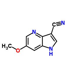 6-Methoxy-1H-pyrrolo[3,2-b]pyridine-3-carbonitrile结构式