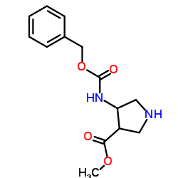 3-​Pyrrolidinecarboxyli​c acid, 4-​[[(phenylmethoxy)​carbonyl]​amino]​-​, methyl ester Structure