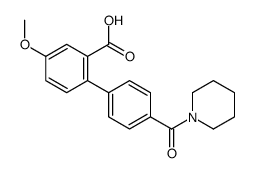 5-methoxy-2-[4-(piperidine-1-carbonyl)phenyl]benzoic acid结构式