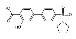 2-hydroxy-4-(4-pyrrolidin-1-ylsulfonylphenyl)benzoic acid Structure