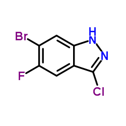 6-Bromo-3-chloro-5-fluoro-1H-indazole结构式
