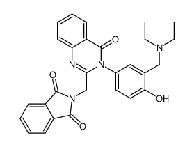 2-[[3-[3-(diethylaminomethyl)-4-hydroxyphenyl]-4-oxoquinazolin-2-yl]methyl]isoindole-1,3-dione结构式