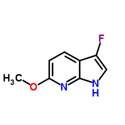 3-Fluoro-6-methoxy-1H-pyrrolo[2,3-b]pyridine结构式