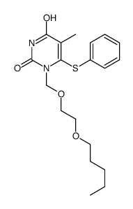 5-methyl-1-(2-pentoxyethoxymethyl)-6-phenylsulfanylpyrimidine-2,4-dione结构式