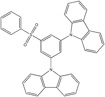 3,5-二(咔唑-9-基)-1-苯基磺酰基苯结构式