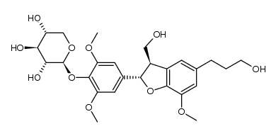 (7S,8R)-3,5,5′-trimethoxy-4′,7-epoxy-8,3′-neolignan-4,9,9′-triol 4-O-β-D-xylopyranoside结构式