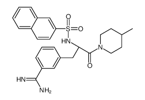 3-[(2S)-3-(4-methyl-1-piperidyl)-2-(naphthalen-2-ylsulfonylamino)-3-ox o-propyl]benzenecarboximidamide Structure