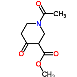 Methyl 1-acetyl-4-oxo-3-piperidinecarboxylate structure