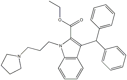 ethyl 3-benzhydryl-1-(3-(pyrrolidin-1-yl)propyl)-1H-indole-2-carboxylate Structure