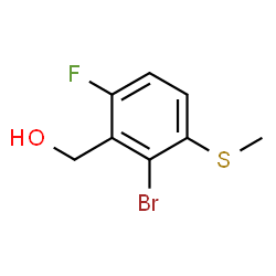 (2-Bromo-6-fluoro-3-methylsulfanylphenyl)methanol结构式